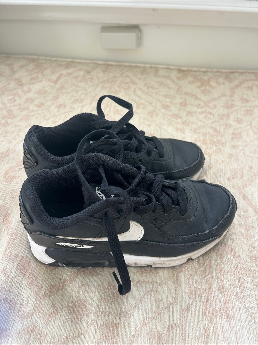 Nike Kids Black and White Lace-Up Sneakers